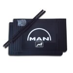 Lot de 2 bavettes man 650 / 600 / 550 / 500 / 450x400mm - dcoupables - noires - pour camion et semi ...