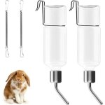 Lot de 2 biberon lapin pour cage 350 ml abreuvoir lapin avec crochet  ressort pour les rongeurs cochon ...