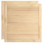 Lot de 2 bois de pin massif portes a persiennes portes d armoire portes d etageres revetement pour placard ...