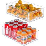 Lot de 2 bo�tes de rangement empilables pour r�frig�rateur - grande capacit� de rangement transparente ...