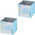 Lot de 2 boites de rangement en tissu bleu flower morning cube de rangement pour enfant ou adulte dim ...