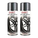 Lot de 2 bombe de peinture spciale jante gris aluminium - spray arosol auto - bps01