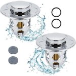 Lot de 2 bouchons dvier pop up pour lavabo baignoire avec tamis / filtre anti - colmatage pour cuisine ...