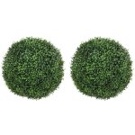 Lot de 2 boules de buis artificielles - homcom - r�sistantes aux uv - d�coration int�rieure / ext�rieure ...