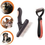 Lot de 2 brosses chien et chat  poil long brosse anti poils chien et chat peigne pour le soin des animaux ...