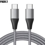 Lot de 2 câble usb - c vers usb - c rapide 3a pour samsung galaxy a16 a15 4g - 5g a25 a35 a55 a15 s24 ... Lot de 2 câble usb - c vers usb - c rapide 3a pour samsung galaxy a16 a15 4g - 5g a25 a35 a55 a15 s24 ...