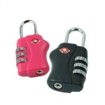 Cadenas de sécurité - lot de 2 - noir et rouge - code à 3 chiffres - tsa Cadenas de sécurité - lot de 2 - noir et rouge - code à 3 chiffres - tsa