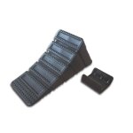 Lot de 2 cales de roue pour remorque de voiture avec support.