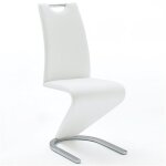 Lot de 2 chaises albi tissu blanc avec pitement tube chrome