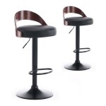 Lot de 2 chaises de bar baron 85cm noir & marron