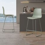 Lot de 2 chaises de bar h65 cm gris - vert - noryz