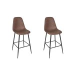 Lot de 2 chaises de bar - home deco factory - amber - marron