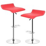 Lot de 2 chaises de bar rglables en hauteur - wiss - rouge - simili et mtal
