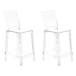 Lot de 2 chaises de bar transparentes wellington