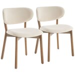 Lot de 2 chaises en bois clair et tissu boucle beige aura