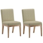 Lot de 2 chaises ? design r�tro �l�gant dossier haut structure en bois robuste confort classique pour ...