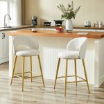 Lot de 2 chaises hautes - tabouret de bar moderne avec dossier - 56x53x92 cm - pour cuisine et salon ...