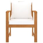 Lot de 2 chaises de jardin fauteuil de jardin - bois dacacia massif - coussin crme