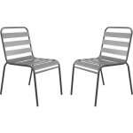 Lot de 2 chaises de jardin en métal empilables bilbao - taupe Lot de 2 chaises de jardin en métal empilables bilbao - taupe