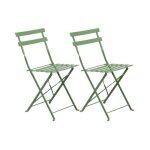 Lot de 2 chaises de jardin pliantes en m�tal vert - baca