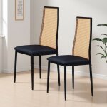 Lot de 2 chaises - kilisky - chaise salle a manger - chaises cuisine rotin tiss� main - design scandinave ...