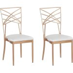 Lot de 2 chaises en métal rose doré girard - beliani - salle à manger - contemporain - design Lot de 2 chaises en métal rose doré girard - beliani - salle à manger - contemporain - design