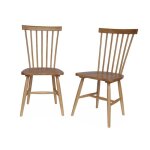 Lot de 2 chaises naturelles à barreaux en bois dhévéa. romie. l 50. 8 x p 44. 2 x h 90cm Lot de 2 chaises naturelles à barreaux en bois dhévéa. romie. l 50. 8 x p 44. 2 x h 90cm