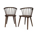 Lot de 2 chaises noyer � barreaux en bois et contreplaqu�. paula. l 51 x p 53 x h 75cm