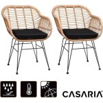 Lot de 2 chaises en osier bambou / polyrotin - casaria - bali - intrieur / extrieur - coussins dassise ...