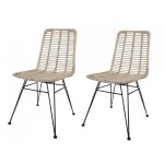Lot 2 chaises en rotin naturel - kandy meubletmoi