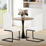 Lot de 2 chaises de salle � manger 44x445x99 cm avec pieds en m�tal noir dossier ergonomique en simili ...