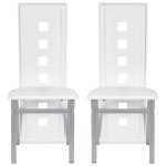 Lot de 2 chaises de salle  manger blanches - homewell - yiyi - sige ergonomique et dossier haut