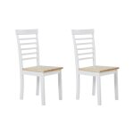 Lot de 2 chaises de salle � manger bois clair et blanches battersby