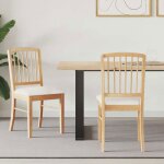 Lot de 2 chaises de salle � manger en bois massif naturel 50 x 525 x 91 cm ? style scandinave