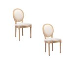 Lot de 2 chaises de salle � manger avec cadre en bois massif et finition peinture antiquaire rev�tement ...
