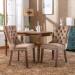 Lot de 2 chaise de salle � manger contemporaine modernepieds en boischaise de salon en velours rembourr�kaki ...