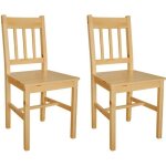Lot de 2 chaises de salle à manger design & chic - bois de pin - marron - lot de 2 Lot de 2 chaises de salle à manger design & chic - bois de pin - marron - lot de 2