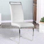 Lot de 2 chaises de salle � manger - chaise de salle � manger avec dossier � 4 compartiments - blanc ...