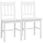 Homcom - lot de 2 chaises de salle  manger - bois - 41x46. 5x85. 5cm - blanc