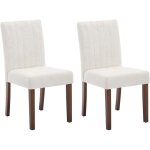 Lot de 2 chaises de salle � manger haut dossier assise rembourr�es - pieds en bois confortable - �l�gante ...