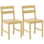 Lot de 2 chaises de salle � manger - homcom - assise � lattes - dossier incurv� - bambou - 42 x 45 x ...