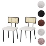 Lot de 2 chaises de salle  manger hwc - k88 - fauteuil chaise - bois poly rotin mtal boucl - tissu ...