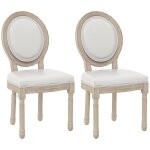 Homcom - chaise de salle  manger - revtement synthtique - 48x57x96cm - crme
