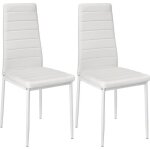 Lot de 2 chaises de salle  manger salon cuisine design blanche 1908008