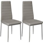 Lot de 2 chaises de salle  manger salon cuisine design grises 1908007