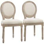 Lot de 2 chaises de salle � manger - chaise de salon m�daillon style louis xvi - bois massif sculpt� ...