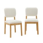 Chaises bois dh�v�a et rev�tement bouclette (lot de 2) swann
