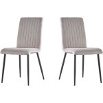 Lot de 2 chaises en velours henley - gris clair