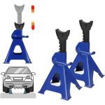 Lot de 2 chandelles de levage 3 tonnes cremaillere cric pour voiture 290 - 430 mm
