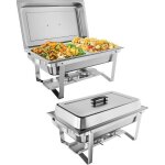 Lot de 2 chauffes - plats rectangulaires 8qt ? buffet & traiteur acier inoxydable nsf pliables id�al ...